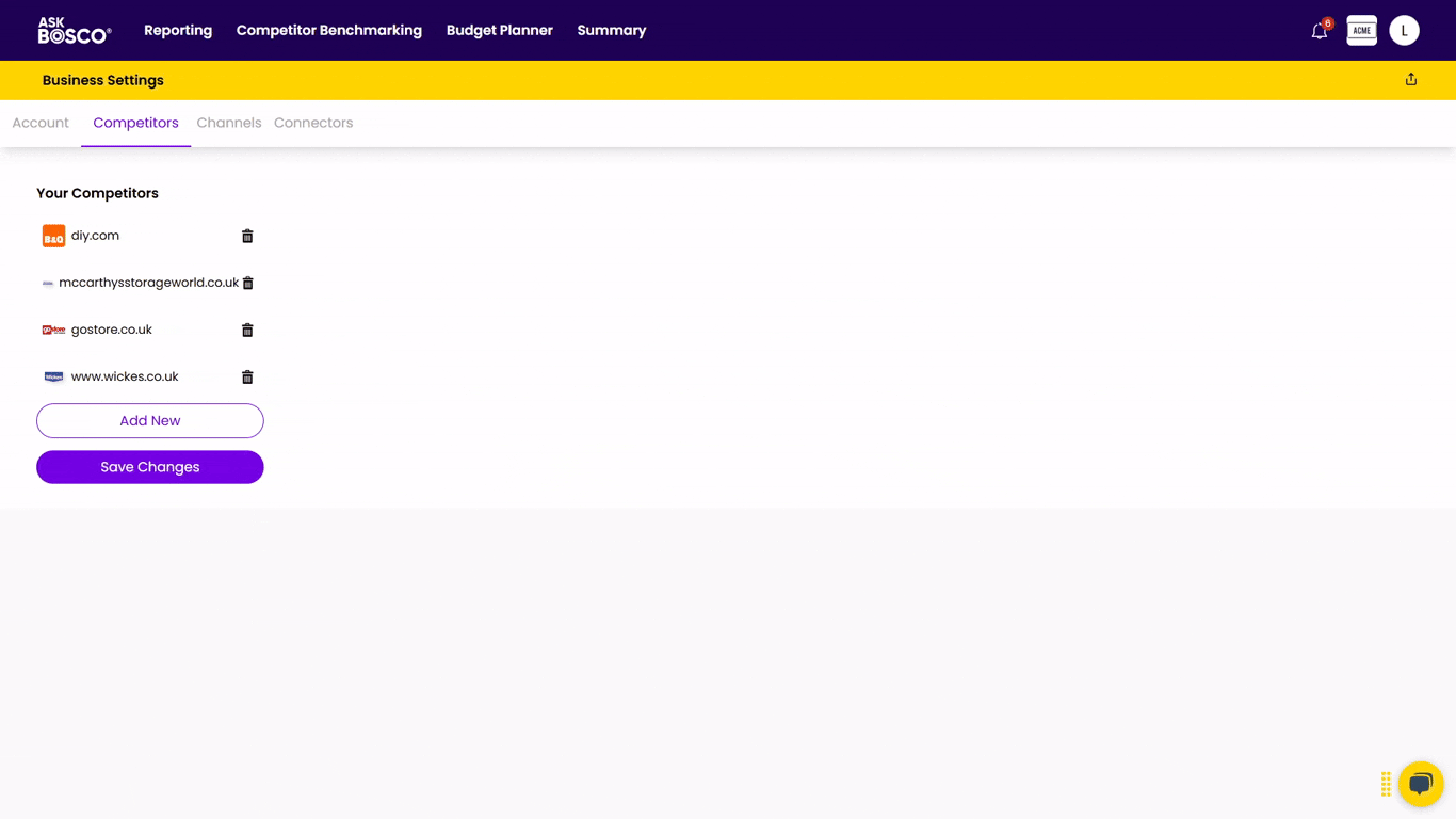 Deleting a Competitor